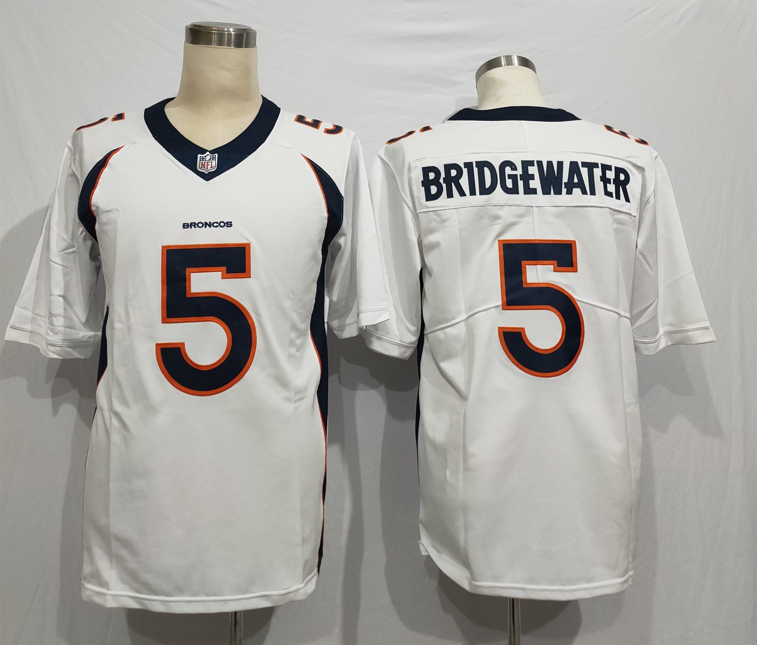 Men’s Denver Broncos Teddy Bridgewater #5 White Jersey