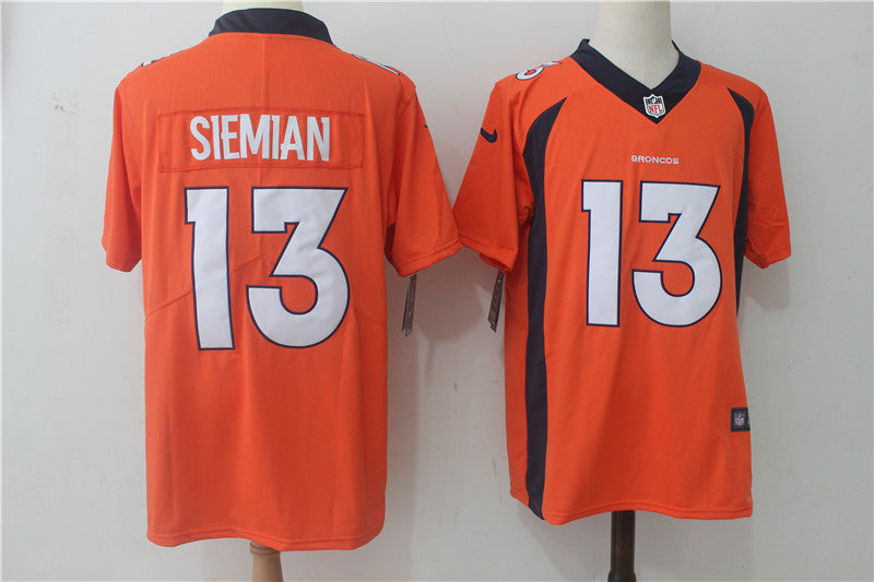 Men’s Denver Broncos Trevor Siemian #13 Orange Jersey