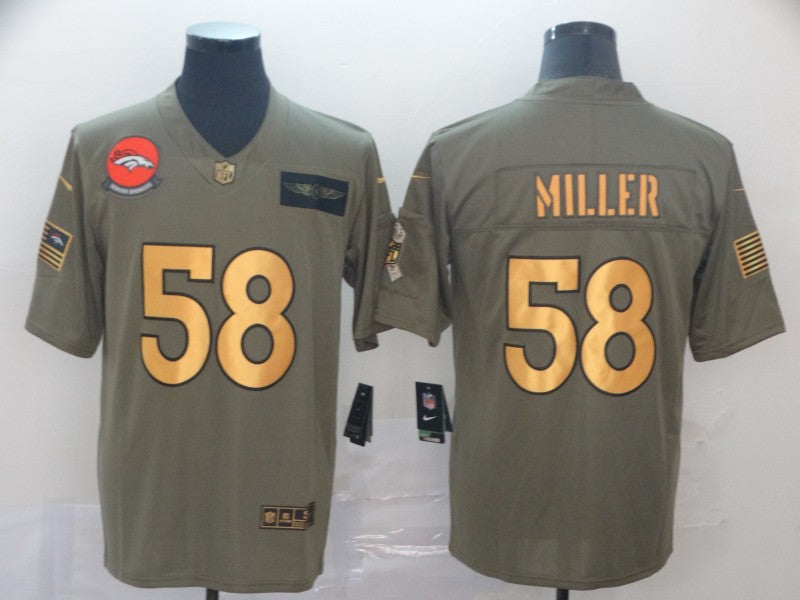 Men’s Denver Broncos Von Miller #58 Brown Authentic Jersey