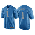 Men’s Detroit Lions #1 Jeff Okudah Nike Blue 2017 Throwback Limited Player Jersey