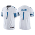 Men’s Detroit Lions #1 Jeff Okudah Nike White Vapor Untouchable Limited Jersey