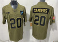 Mens Detroit Lions #20 Barry Sanders Nike 2025 Salute to Service Retired Limited Jersey – Olive