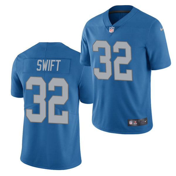 Men’s Detroit Lions #32 D’Andre Swift Nike Blue 2017 Throwback Limited Player Jersey