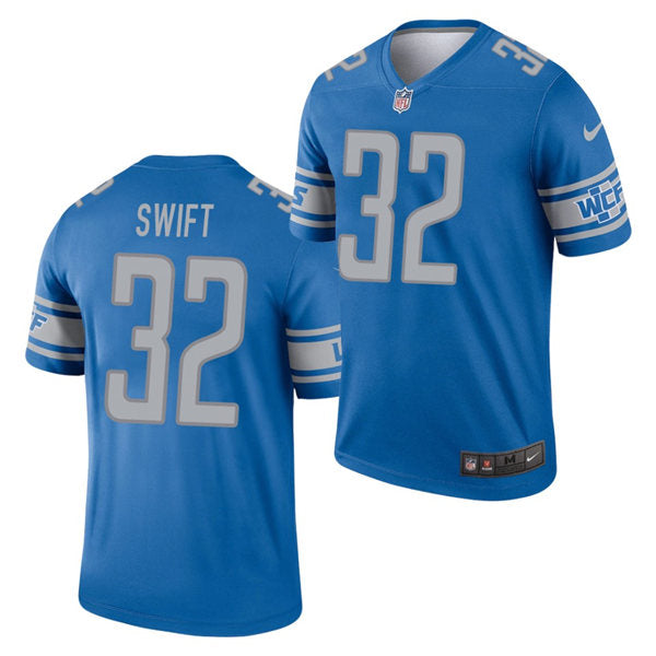 Men’s Detroit Lions #32 D’Andre Swift Nike Blue Vapor Untouchable Limited Jersey