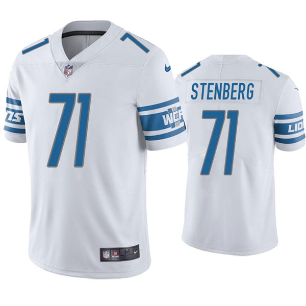 Mens Detroit Lions #71 Logan Stenberg Nike White Vapor Untouchable Limited Jersey
