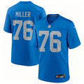 Mens Detroit Lions #76 Blake Miller Nike Royal Alternate Retro F.U.S.E. Limited Jersey