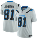 Men’s Detroit Lions #81 Calvin Johnson Silver 2026 F.U.S.E. Rivalries Collection Limited Stitched Football Jersey