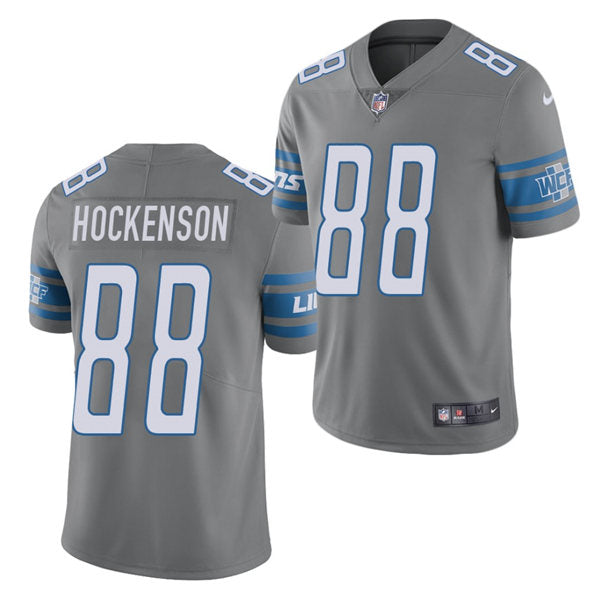 Men’s Detroit Lions #88 T.J. Hockenson Nike Steel Color Rush Limited Player Jersey