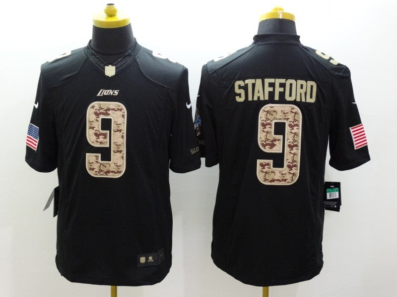 Men’s Detroit Lions #9 Matthew Stafford Black Jersey