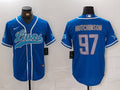 Men’s Detroit Lions Aidan Hutchinson #97 Blue Jersey