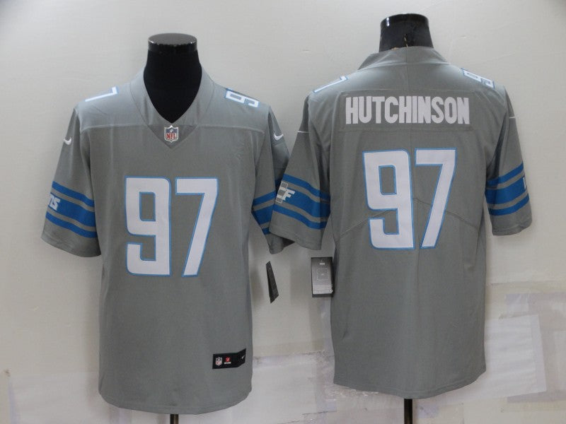 Men’s Detroit Lions Aidan Hutchinson #97 Gray Jersey