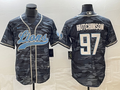 Men’s Detroit Lions Aidan Hutchinson #97 Grey Camouflage Jersey Joint Edition