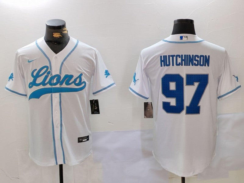 Men’s Detroit Lions Aidan Hutchinson #97 White Jersey