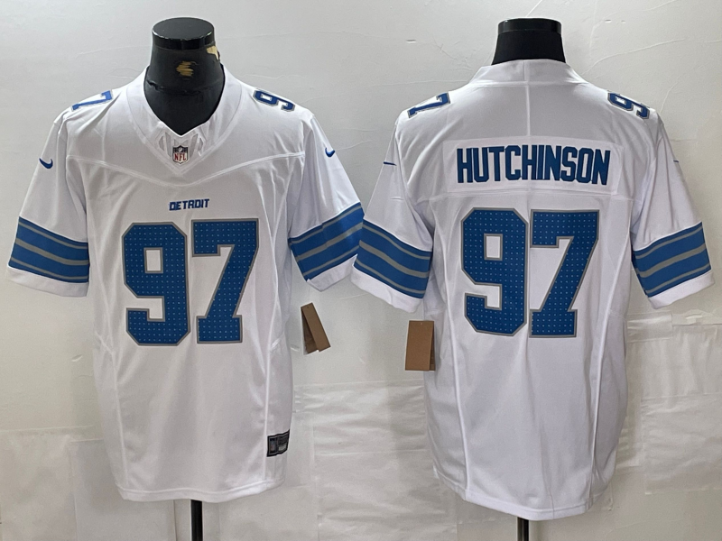 Men’s Detroit Lions Aidan Hutchinson #97 White Vapor F.U.S.E. Limited Jersey