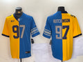 Men’s Detroit Lions Aidan Hutchinson #97 Yellow/Blue Jersey