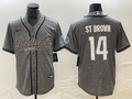 Men’s Detroit Lions Amon-Ra St. Brown #14 Gray Jersey Joint Edition