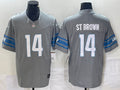 Men’s Detroit Lions Amon-Ra St. Brown #14 Gray Jersey
