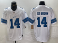 Men’s Detroit Lions Amon-Ra St. Brown #14 White Vapor F.U.S.E. Limited Jersey