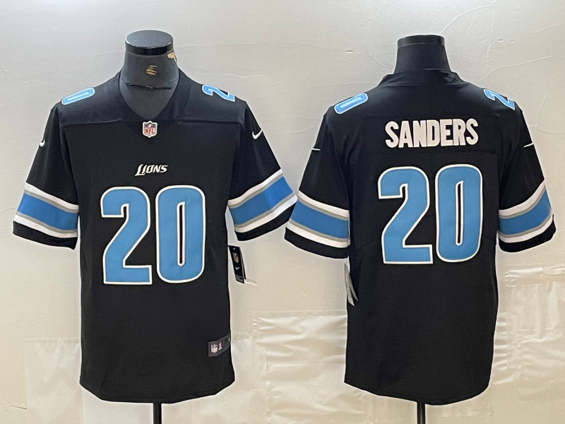 Men’s Detroit Lions Barry Sanders #20 Black Jersey