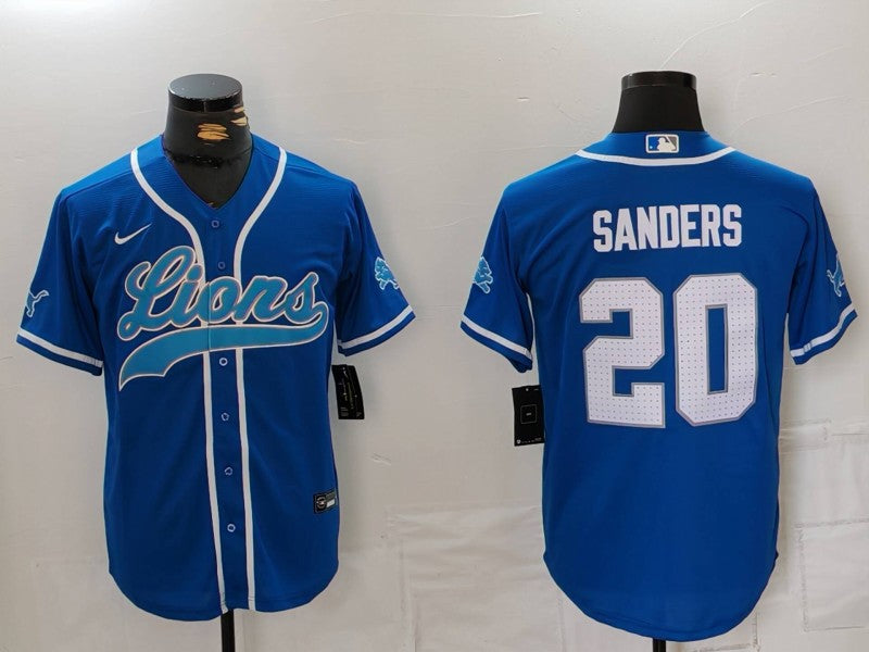 Men’s Detroit Lions Barry Sanders #20 Blue Jersey