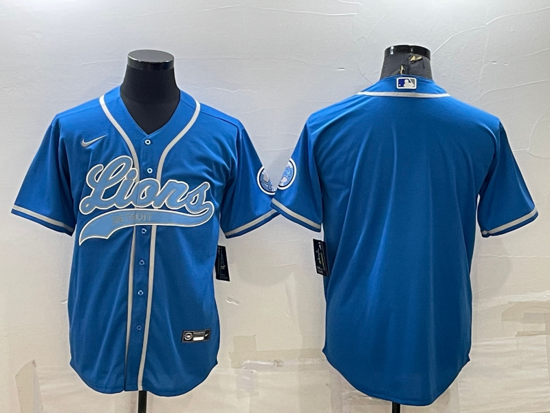 Men’s Detroit Lions Blue Blank Jersey