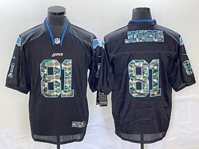 Men’s Detroit Lions Calvin Johnson #81 Black Jersey
