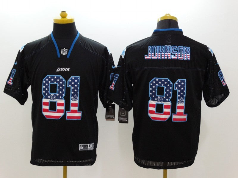 Men’s Detroit Lions Calvin Johnson #81 Black Jersey