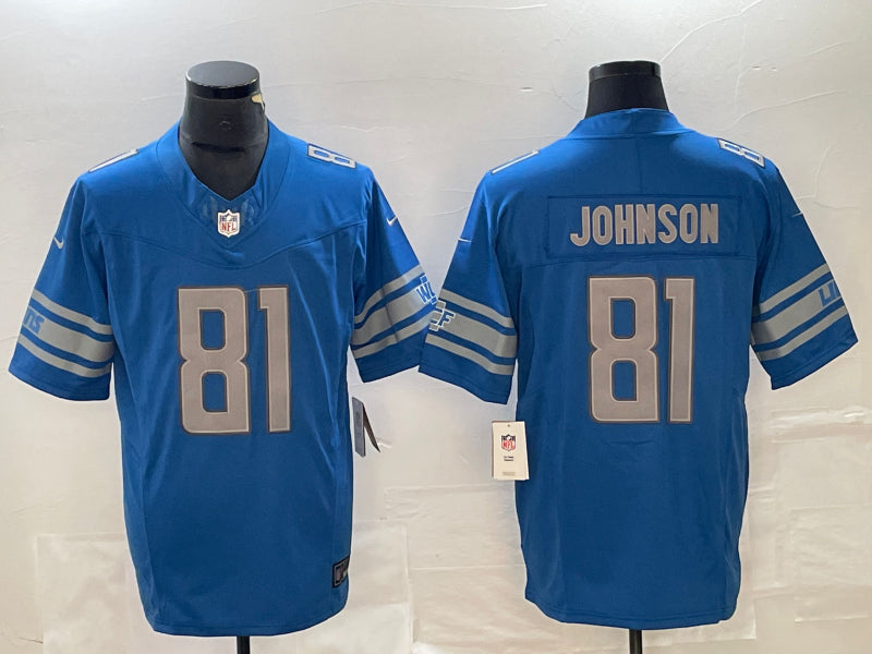 Men’s Detroit Lions Calvin Johnson #81 Blue Jersey