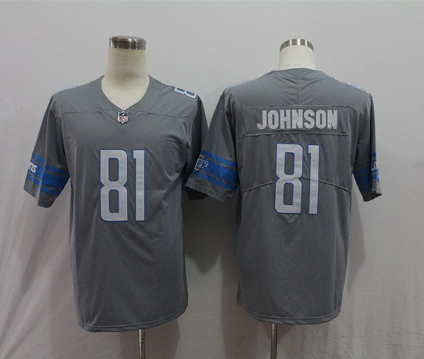 Men’s Detroit Lions Calvin Johnson #81 Gray Jersey