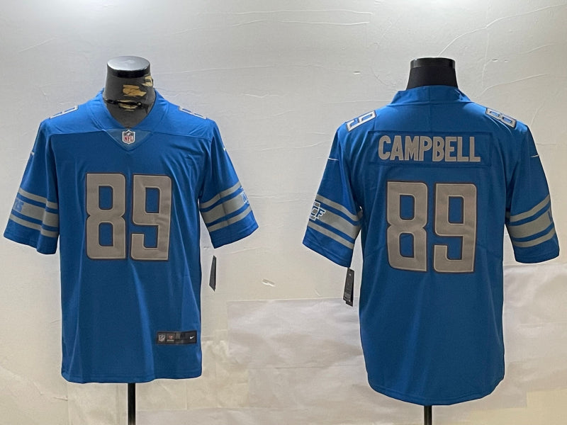 Men’s Detroit Lions Dan Campbell #89 Blue Jersey