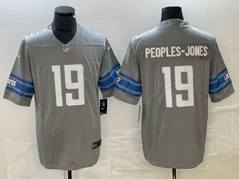 Men’s Detroit Lions Donovan Peoples-Jones #19 Gray Jersey