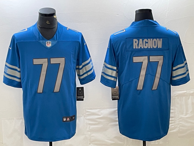 Men’s Detroit Lions Frank Ragnow #77 Blue Jersey