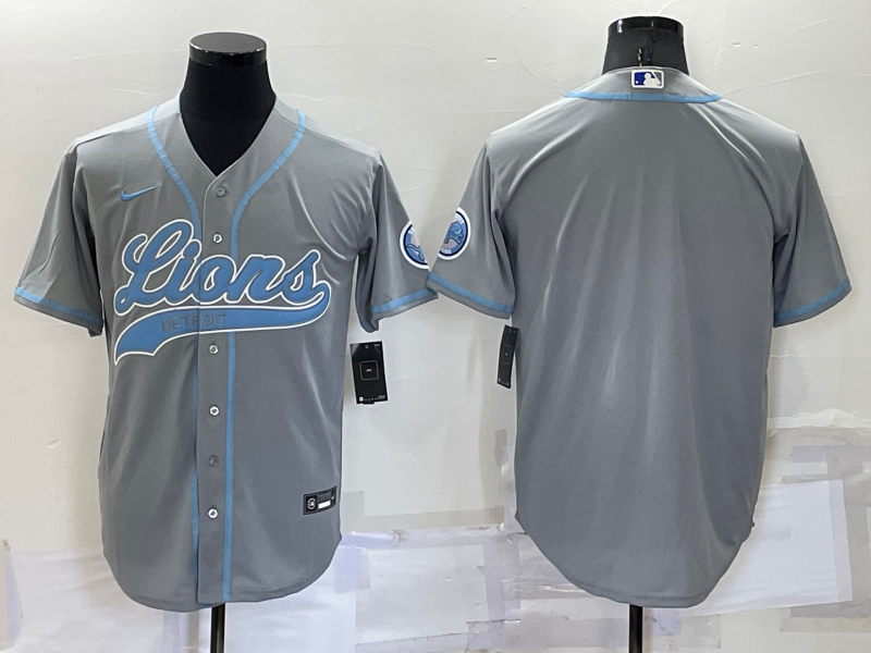 Men’s Detroit Lions Gray Blank Jersey