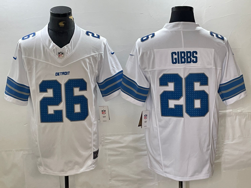 Men’s Detroit Lions Jahmyr Gibbs #26 White Vapor F.U.S.E. Limited Jersey