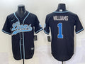 Men’s Detroit Lions Jameson Williams #1 Black Jersey