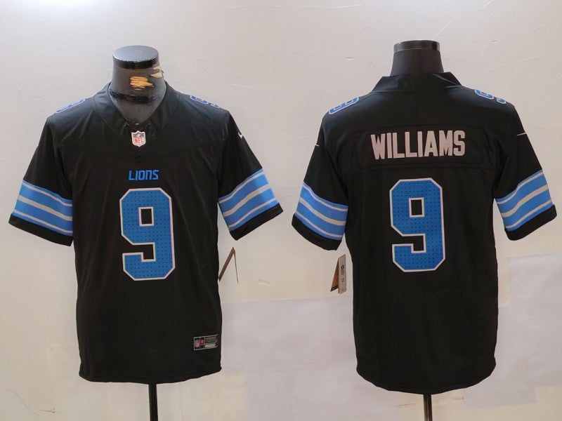 Men’s Detroit Lions Jameson Williams #9 Black Jersey