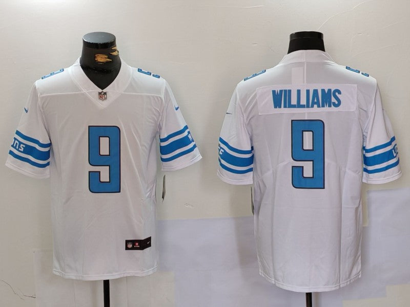 Men’s Detroit Lions Jameson Williams #9 White Jersey