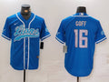 Men’s Detroit Lions Jared Goff #16 Blue Jersey