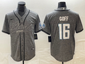 Men’s Detroit Lions Jared Goff #16 Gray Jersey Joint Edition