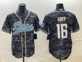 Men’s Detroit Lions Jared Goff #16 Grey Camouflage Jersey Joint Edition