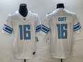 Men’s Detroit Lions Jared Goff #16 White Jersey