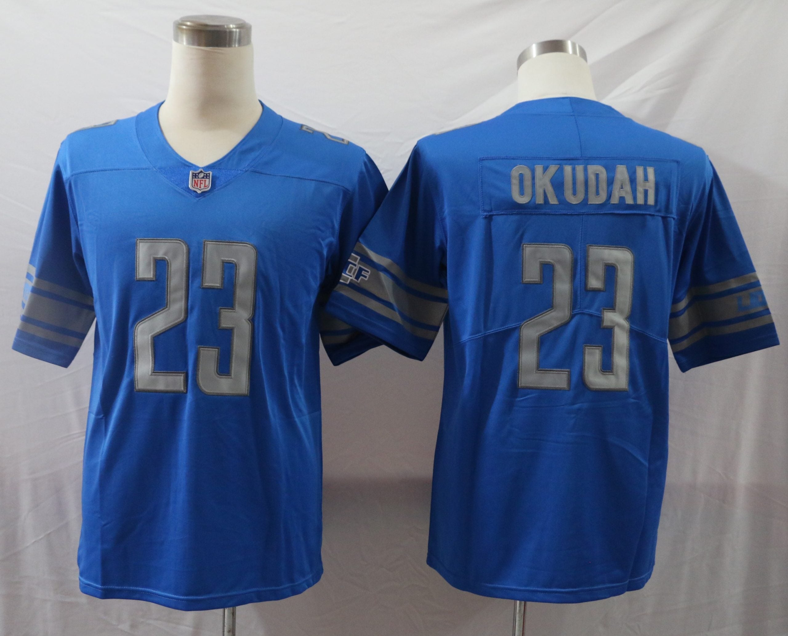 Men’s Detroit Lions Jeff Okudah #23 Blue Jersey