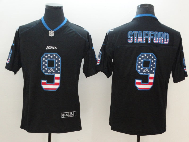 Men’s Detroit Lions Matthew Stafford #9 Black Jersey