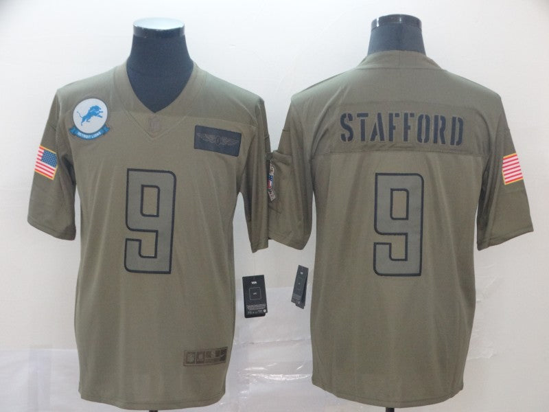 Men’s Detroit Lions Matthew Stafford #9 Brown Jersey