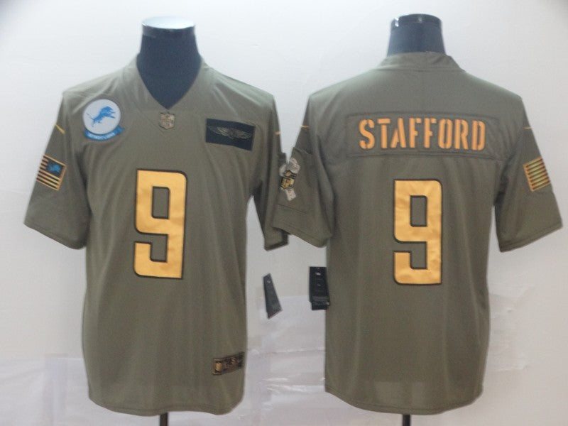 Men’s Detroit Lions Matthew Stafford #9 Brown Jersey