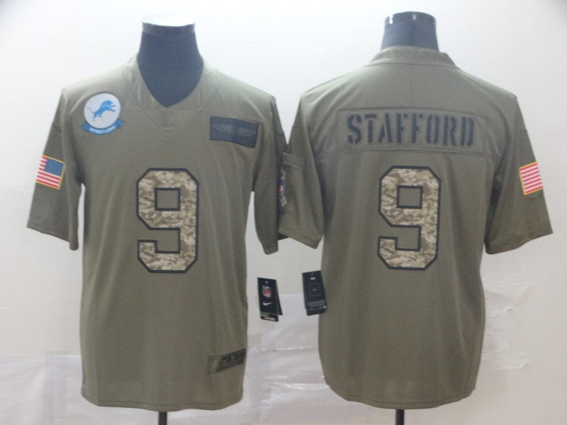 Men’s Detroit Lions Matthew Stafford #9 Brown Jersey