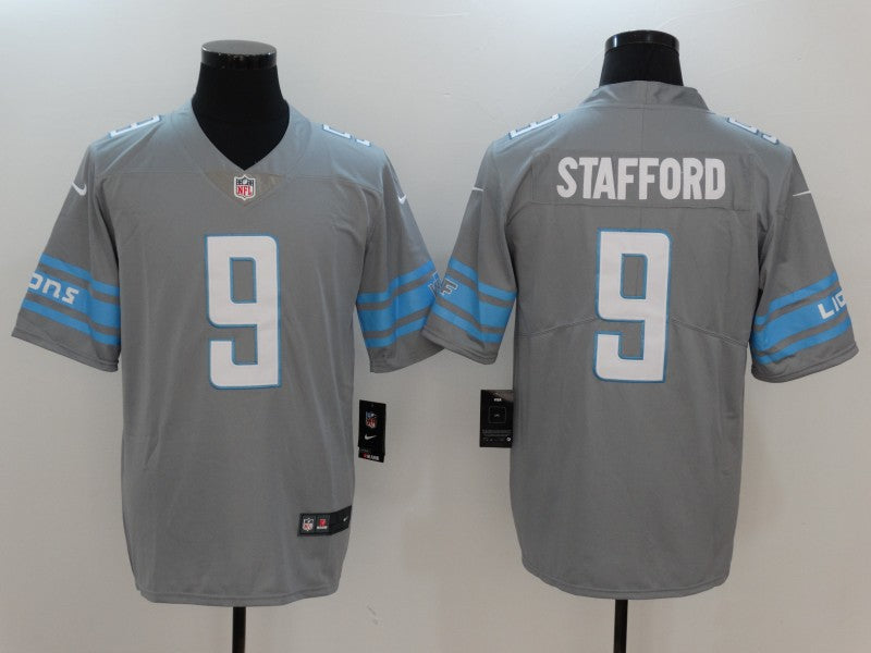 Men’s Detroit Lions Matthew Stafford #9 Gray Jersey