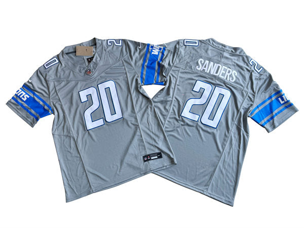 Men’s Detroit Lions Retired Player #20 Barry Sanders Nike Steel F.U.S.E. Vapor Limited Jersey