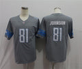 Men’s Detroit Lions Retired Player #81 Calvin Johnson Nike Steel Color Rush Limited Player Jersey