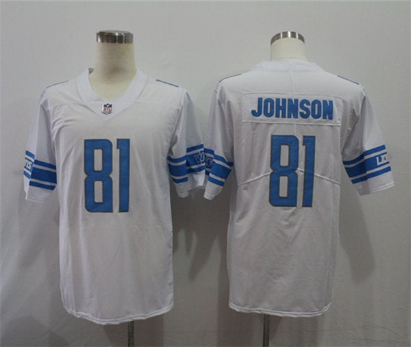 Men’s Detroit Lions Retired Player #81 Calvin Johnson Nike White Vapor Untouchable Limited Jersey